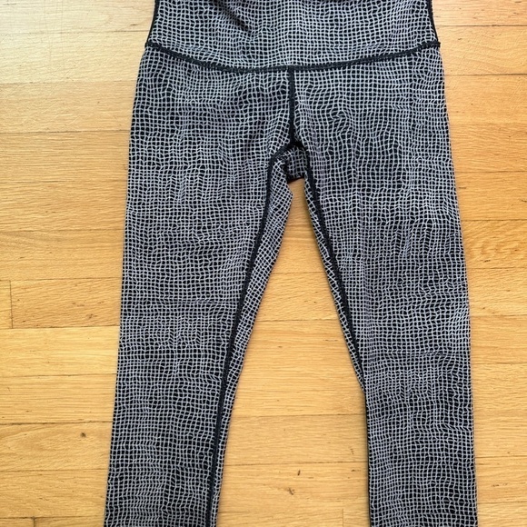 Lululemon Wunder Under Pant III Fall Net White Black Sz 4 - Picture 4 of 10